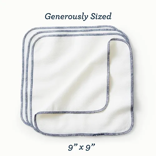Vista 6 de Esembly Wipe Ups, toallitas reutilizables de algodón orgánico, paño lavable suave y resistente, tamaño único, paquete de 2 x 12 (24 toallitas)