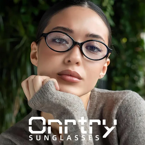 Vista 2 de Onrtry Lentes retro ovalados con bloqueo de luz azul para mujeres y hombres, anteojos falsos nerd redondos sin receta