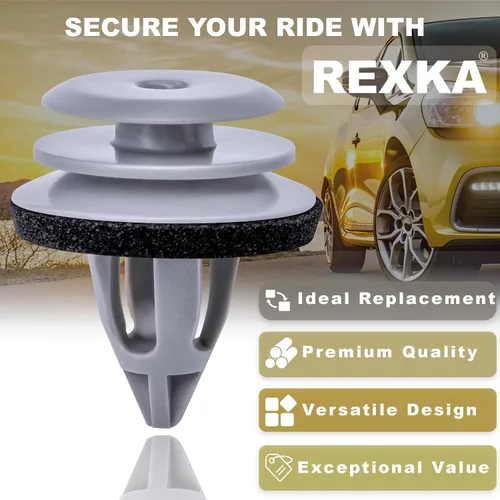 Vista 4 de Rexka 10 clips de retención para panel de puerta gris compatibles con BMW 51418224781 51410407983 51430141025 E36, E46, E90, E91, E92, E93, F32