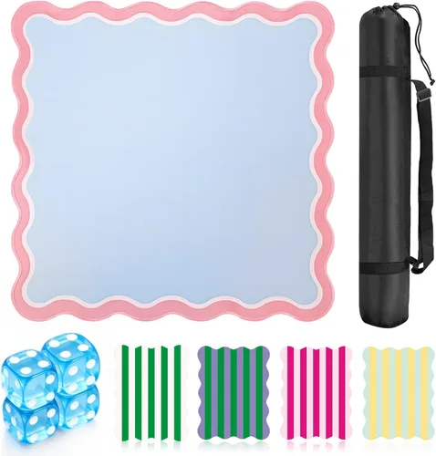 Vista 9 de Mini alfombrilla Mahjong de 22 pulgadas para viajes, tapete portátil Azul Puro
