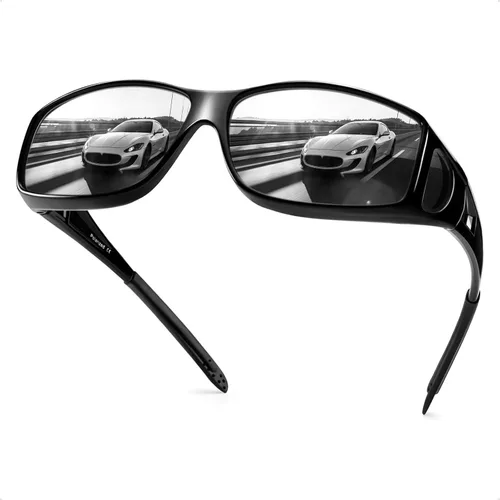 Vista 18 de IGnaef Fit Over Glasses Sunglasses for Men Women C01 Azul Azul Espejo