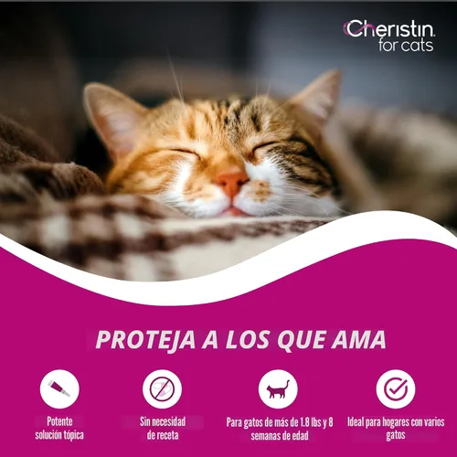 Vista 4 de Cheristin Tratamiento y prevención de pulgas para gatos Tratamiento tópico de pulgas de acción rápida para gatos de más de 1.8 libras 1 unidad