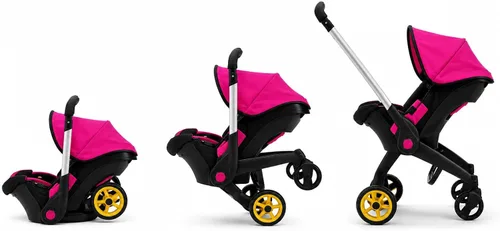 Vista 4 de Cochecito de coche para muñeca bebé – Cochecito convertible 2 en 1 y asiento de coche – Se adapta a muñecas de hasta 20 pulgadas – Asa ajustable