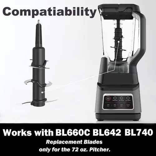 Vista 2 de Blender 6 cuchillas de repuesto compatibles con jarra Ninja de 72 onzas, piezas de repuesto compatibles con Ninja Blender 1100 1200 1500 vatios