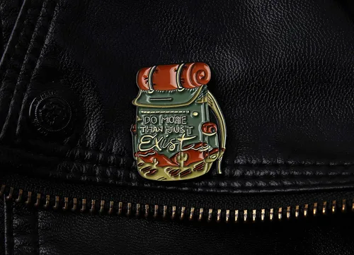Vista 3 de Do More Than Just Exist Novedad Esmalte Solapa Pin Mochila Sombrero Accesorios Divertido Broche Pin, Esmalte