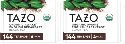Vista 8 de Bolsas de té Tazo Organic Awake English Breakfast, té negro atrevido y tradicional al estilo desayuno, 144 bolsas de té en total