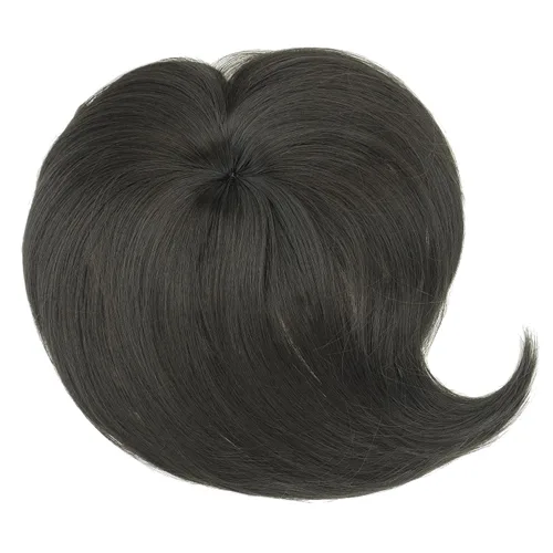 Vista 2 de IMISSU Extensión de pelo tipo tupé con clip, parte superior para pérdida de cabello suave, volumen unisex (negro claro)