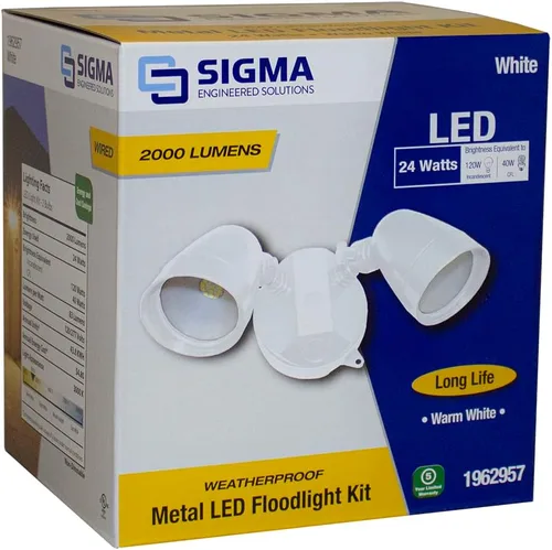 Vista 8 de Sigma Engineered Solutions 16754WH - Kit de reflector LED resistente a la intemperie de 2000 lúmenes, color blanco
