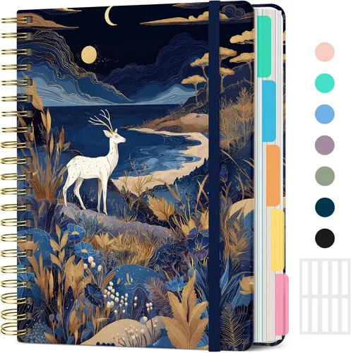 Vista 23 de Taja Cuadernos de espiral para trabajo de 5 materias con divisores K - Vórtice rosa