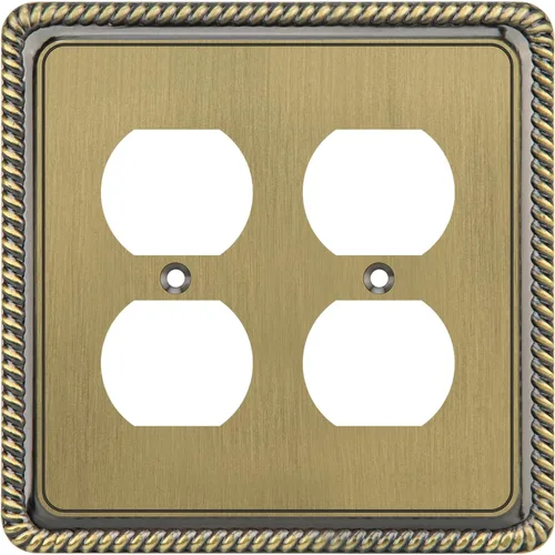 Vista 22 de Henne Bery Rope Edge - Placa decorativa de pared para interruptor (placa lisa, 2 unidades, bronce antiguo)