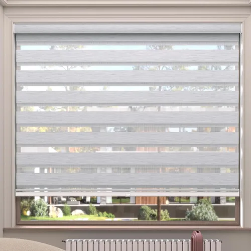 Vista 36 de MYshade Persianas enrollables de cebra opacas (85 %) con cordón para ventanas interiores, persianas de doble capa beige para dormitorio, baño, sala