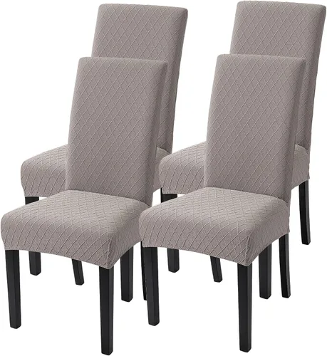 Vista 25 de SearchI Juego de 2 fundas elásticas para sillas Parsons de comedor, fundas elásticas con estampado de elastano, extraíbles, lavables, fundas