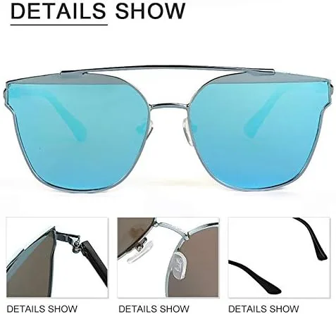 Vista 4 de Cyxus Cateye - Gafas de sol polarizadas para mujer, protección UV, para pesca al aire libre (azul), 21-azul