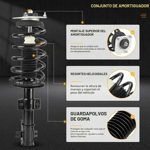 Vista 3 de Amortiguador de puntal delantero completo con conjunto de resorte compatible con Volvo XC90 2003 2004 2005 2006 2007 2008 2009 2010 2011 2012 2013