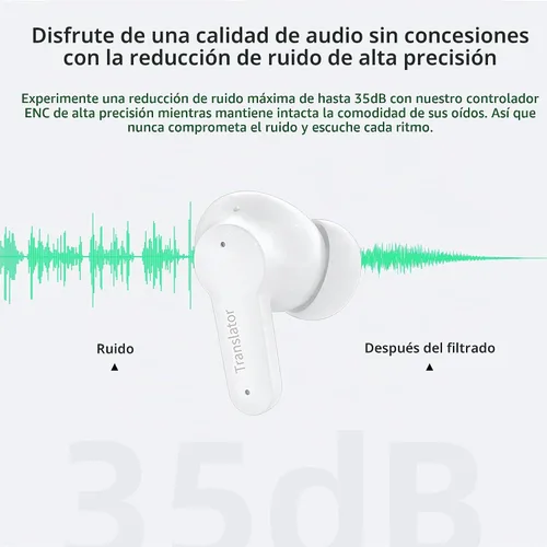 Vista 6 de ANFIER Auriculares de traducción M3 AI en tiempo real, dispositivo de traductor de idiomas en 144 idiomas, 3 en 1 sin conexión de dos vías