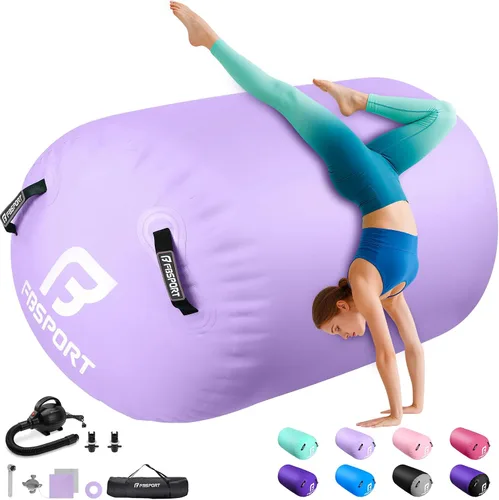 Vista 12 de FBSPORT Air Roller Gymnastics Barrel, Inflatable Gymnastics Air Roller Inflatable Air Gymnastics Mat for Yoga Cheerleading Training Home Outdoor