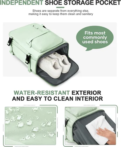 Vista 5 de VGCUB Mochila grande de viaje para trabajo, negocios, mochila para computadora portátil aprobada para vuelo, para mujeres y hombres, mochila