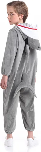 Vista 4 de Disfraz unisex de animales para niños, pijama de animales con capucha de felpa, para Halloween, carnaval, animal, para niños y niñas