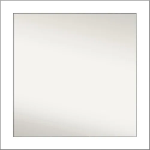 Vista 219 de Amanti Art Espejo de baño blanco para sobre el fregadero, 24 x 26 pulgadas, espejo rectangular blanco y blanco, marco de madera contemporáneo