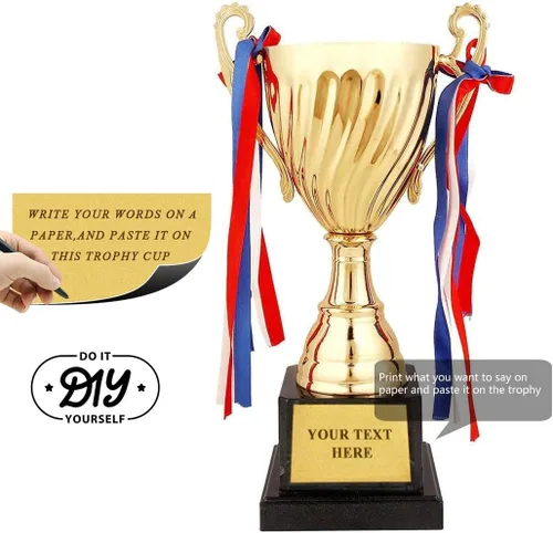 Vista 3 de Copa de Trofeo - Trofeo Grande, Premio de Oro para Deportes, Torneos, Competiciones, Trofeo de Partido de Liga de Fútbol Soccer, Otro Premio