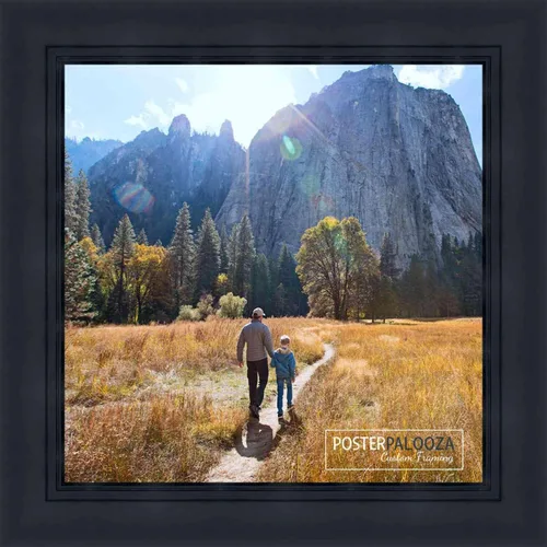 Vista 3 de Poster Palooza 5x5 Inch Contemporary Black Complete Wood Square Picture Frame with UV Acrylic Plexiglass, Foam Board Backing & Hardware Included
