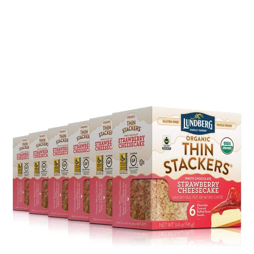 Vista 7 de Lundberg Pastel de arroz orgánico Thin Stackers, chocolate negro decadente, comercio justo, kosher, certificado orgánico USDA, sin gluten y sin OMG