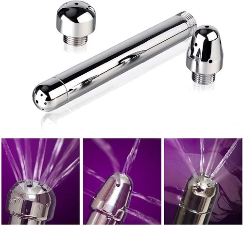 Vista 4 de Boquilla Ducha 3 cabezas aluminio limpiador limpiador Colonic Douche System Cleaner(Plata)