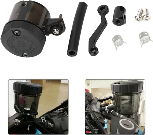 Vista 2 de Acouto Kit de depósito de freno Copa de aceite de motocicleta Universal motocicleta ABS Depósito de líquido de frenos Embrague Cilindro maestro