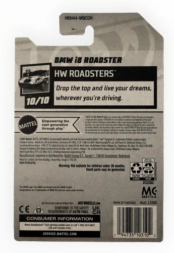 Vista 2 de Hot Wheels BMW i8 Roadster, HW Roadsters 10/10 [Plata] 156/250