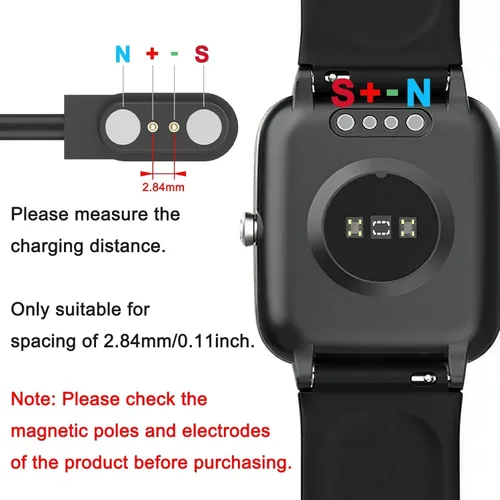 Vista 2 de Vancle Paquete de 2 cables de carga VeryFit para reloj inteligente, cable de carga magnético USB-C para Veryfit Smart Watch ID205L, ID205U, IDW28