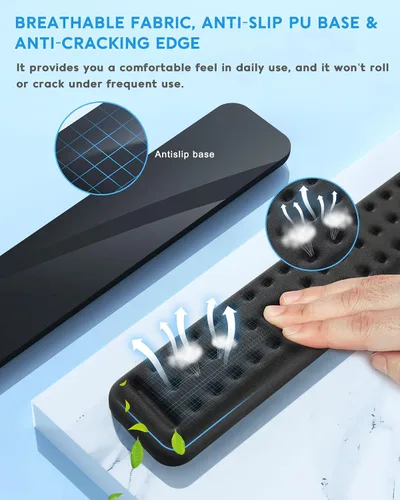 Vista 3 de Lekvey - Reposamuñecas para teclado de computadora, reposamuñecas ergonómico de espuma viscoelástica para aliviar el dolor, almohadilla