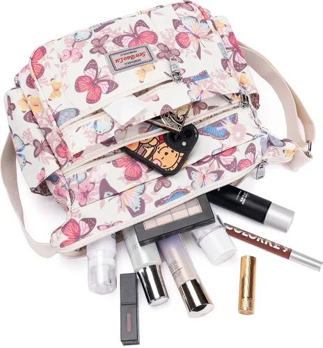 Vista 4 de Bolso de hombro para mujer, con múltiples bolsillos, bolso cruzado con asa superior