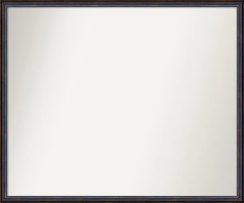 Vista 126 de Amanti Art Espejo de baño de bronce para sobre el fregadero, 25 x 26 pulgadas, espejo rectangular de bronce oscuro, marco de madera tradicional