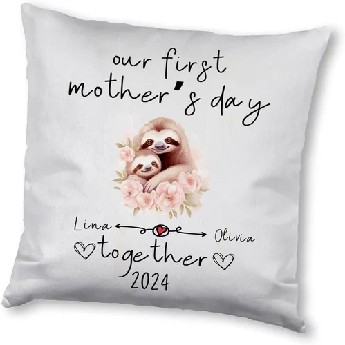 Vista 9 de Sloth Family Mother's Day, Personalised Pillow Case Decor for Home, Present for Mom, Grandmother, for Her Sloth 7