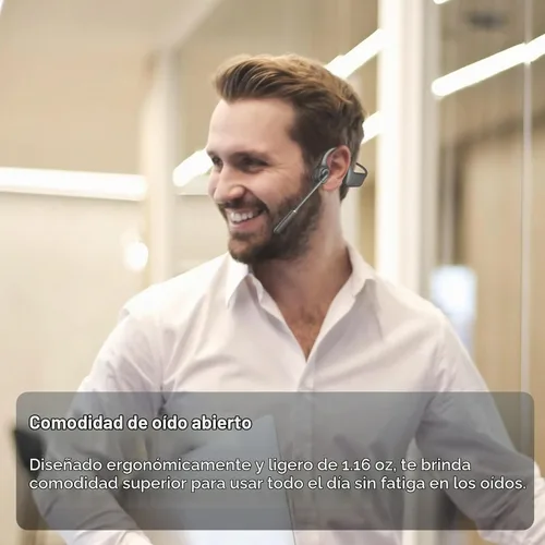 Vista 2 de MONODEAL Auriculares de Conducción Ósea con Micrófono, Auriculares Bluetooth 5.3 de Oído Abierto con Micrófono Boom de Cancelación de Ruido