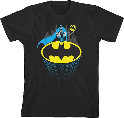 Vista 5 de Batman Hero & Logo - Paquete de 4 camisetas de manga corta con cuello redondo para niño, Multi colorido