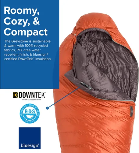 Vista 2 de Big Agnes Greystone Saco de dormir de momia DownTek de 0-30 grados 600