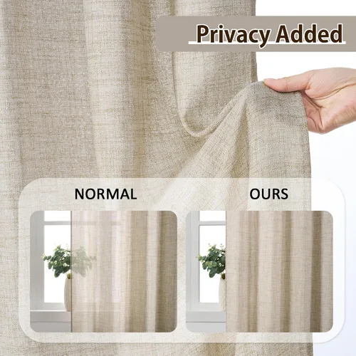 Vista 5 de RAIN CITY - Juego de 2 cortinas de 45 pulgadas de largo con plisado con pellizco, cortinas semitraslúcidas para dormitorio, cuarto de bebé