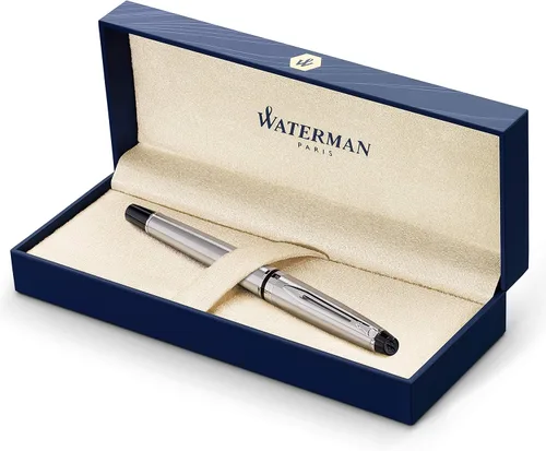 Vista 14 de Pluma estilográfica profesional de acero inoxidable con detalles dorados WATERMAN, Negro
