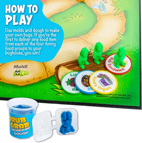 Vista 3 de Continuum Games Grub Grab: Bug Dash and Bash, juego de mesa Ant para niños