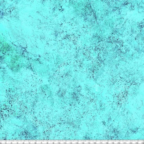 Vista 2 de Azul aguamarina, verde claro, azul índigo, diseño pizarra, tela, 100% algodón, Stonehenge Gradations II, pavo real, Northcott, 26757-66, por The Yard