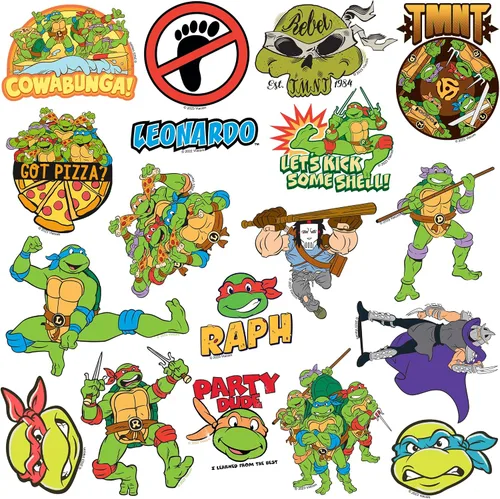 Vista 4 de Teenage Mutant Ninja Turtles TMNT 2nd Variety Mix 50 unidades de calcomanías grandes de vinilo de lujo – Laptop, botella de agua, álbum de recortes