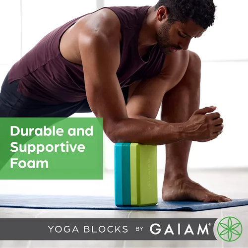 Vista 4 de Gaiam Bloque de yoga – Espuma EVA sin látex – Superficie antideslizante suave con bordes biselados para yoga, pilates, meditación Rubor ateniense