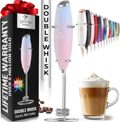 Vista 34 de Zulay Milk Boss Espumador de leche potente manual, hace espuma para latte, batidor para mezclar bebidas, café, miniespumador para capuchino, frappé