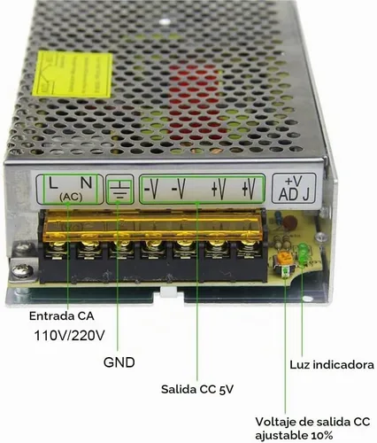 Vista 4 de ALITOVE - Adaptador de fuente de alimentación de 5V 20A, convertidor de CA a CC, transformador de 5 voltios 20 amperios, controlador LED