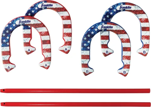 Vista 5 de Franklin Sports Horseshoes Sets - Game Sets for Adults + Kids - Includes (4) Horseshoes and (2) Ground Stakes