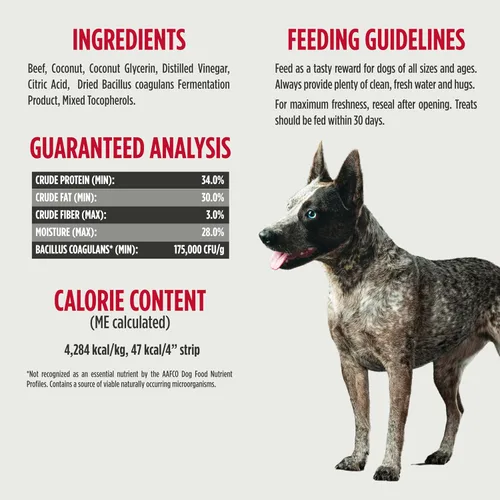 Vista 5 de Nulo Premium Jerky Strips - Golosinas para perros, tiras de cecina con alto contenido de proteínas sin granos hechas con probiótico BC30 para apoyar
