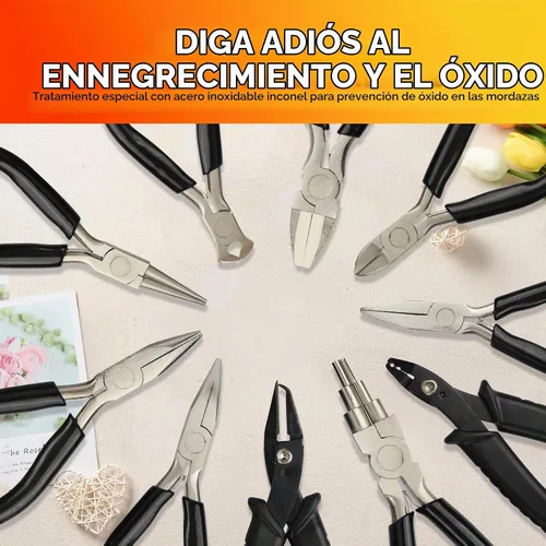 Vista 2 de Juego de 10 alicates de joyería para la fabricación de joyas, reparación y envoltura de alambre