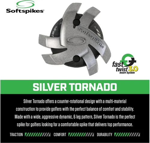 Vista 6 de SOFTSPIKES Silver Tornado Fast Twist 3.0 - Palos de golf, 18