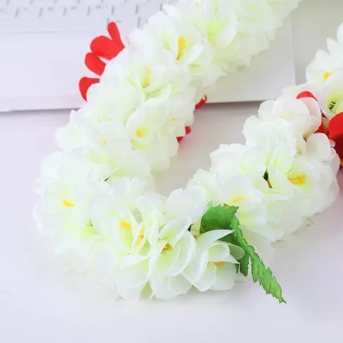 Vista 4 de Leis de flores hawaianas Luau para adultos, collar jumbo Mahalo, Leis floral, graduación, boda, Leis (collar estilo 7)
